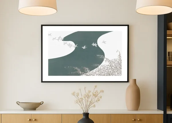 Japandi Fala & Ptaki - wydruk na papierze